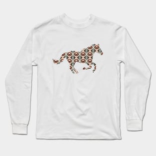 Aztec geometric southwest triangle horse pattern Long Sleeve T-Shirt